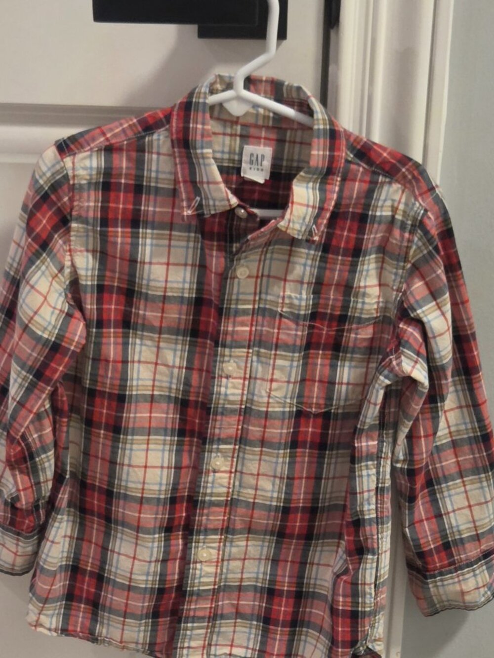 Baby Gap Boys Red Plaid Button-Down Shirt Size 5 Years